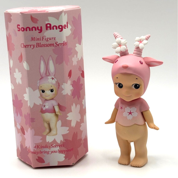 Sonny Angel Other - New Unbranded Mini Kewpie/Angel Figure in Cherry Goat Costume, Open Blind Box